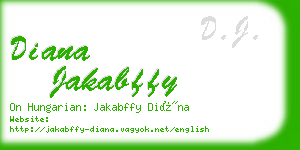 diana jakabffy business card